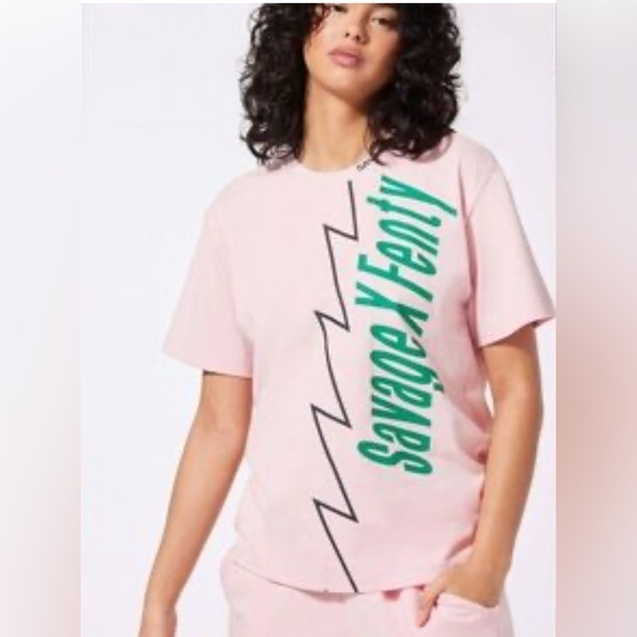 Savage X Fenty Light Pink Kids Tee with Graphic Print - Picture 1 of 4